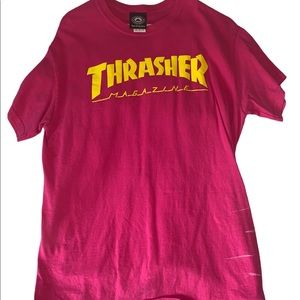 Pink & yellow Thrasher t-shirt